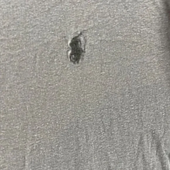 Polo Ralph Lauren Shirt Adult 2XL XXL Gray V Neck Long Sleeve Pony Rugby Logo - Picture 6 of 11